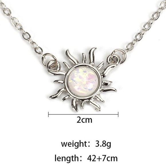 BLAZING Sun Opal Clavicle Chain Necklace - Picture 1 of 4